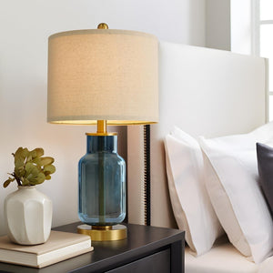 21.25" Table Lamp Set of 2 Modern Lamp for Living Room Glass Nightstand Lamp ...