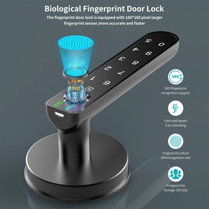 Smart Fingerprint Door Lock Biometric Keyless Entry Door Knob with Keypads by for Home