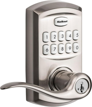 99170-002 Smartcode 917 Keypad Keyless Entry Traditional Residential Electronic Lever Deadbolt Alternative with Tustin Door Handle and Smartkey Security, Venetian Bronze