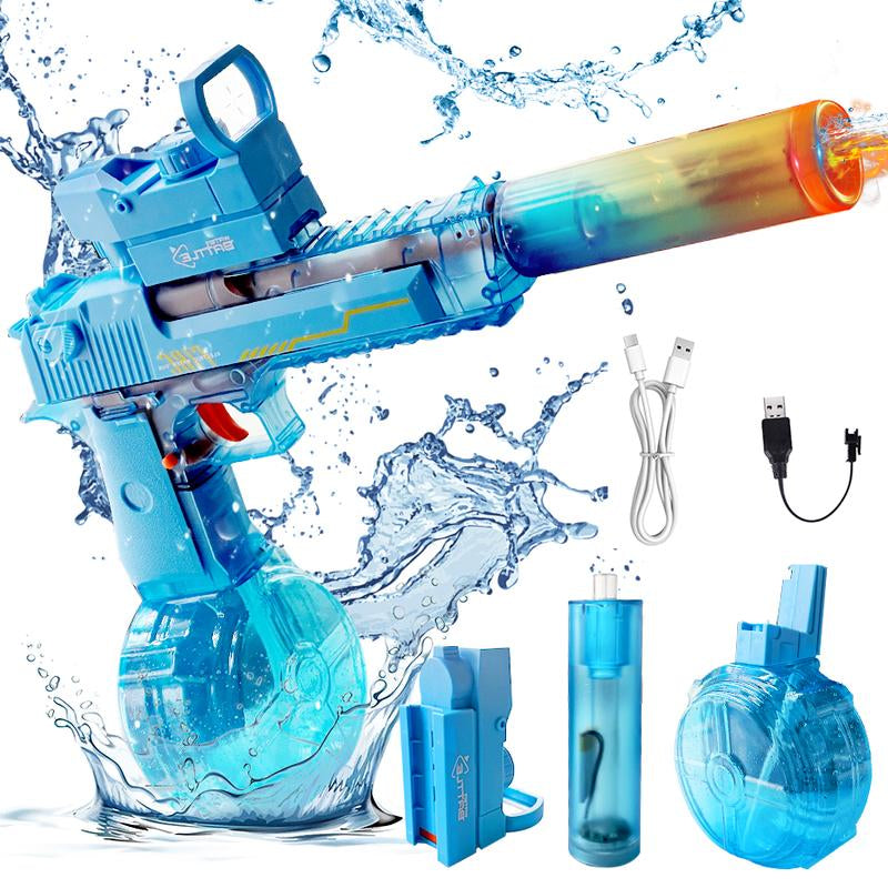 【Summer Must-Have】High-Powered Electric Water Shooter with LED Lights - 25-40Ft Water Gun for Kids & Adults, High Powered IP67 Waterproof,500Ml & 50Ml Water Tank, 1200Mah Rechargeable Battery
