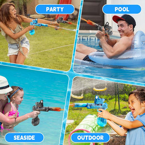 【Summer Must-Have】High-Powered Electric Water Shooter with LED Lights - 25-40Ft Water Gun for Kids & Adults, High Powered IP67 Waterproof,500Ml & 50Ml Water Tank, 1200Mah Rechargeable Battery