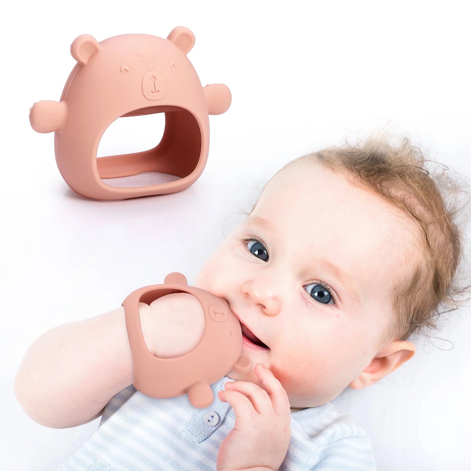 Silicone Baby Teething Toy – BPA-Free Pink Teether | DUCA