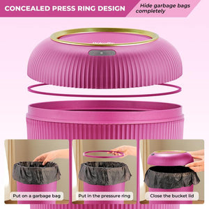 Pukomc Auto-Sensing Bin – Waterproof Nordic Design, Hygienic & Compact – Touchless Trash Can Automatic Trash Can Kitchen Trash Can