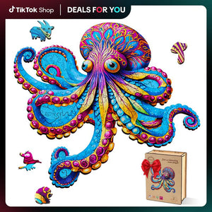 【Black Friday】Wooden Puzzles - Sea Turtle/Flowers/Octopus Unique Jigsaw Toy Kit Gift with Box: 200 PCS HDF Wooden Puzzle with Vivid Art and Imaginative Design Christmas Birthday Party Gift for Adults & Kids