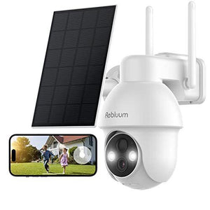 Rebluum Security Camera Wireless Outdoor 2K Solar Security Camera Battery Po...