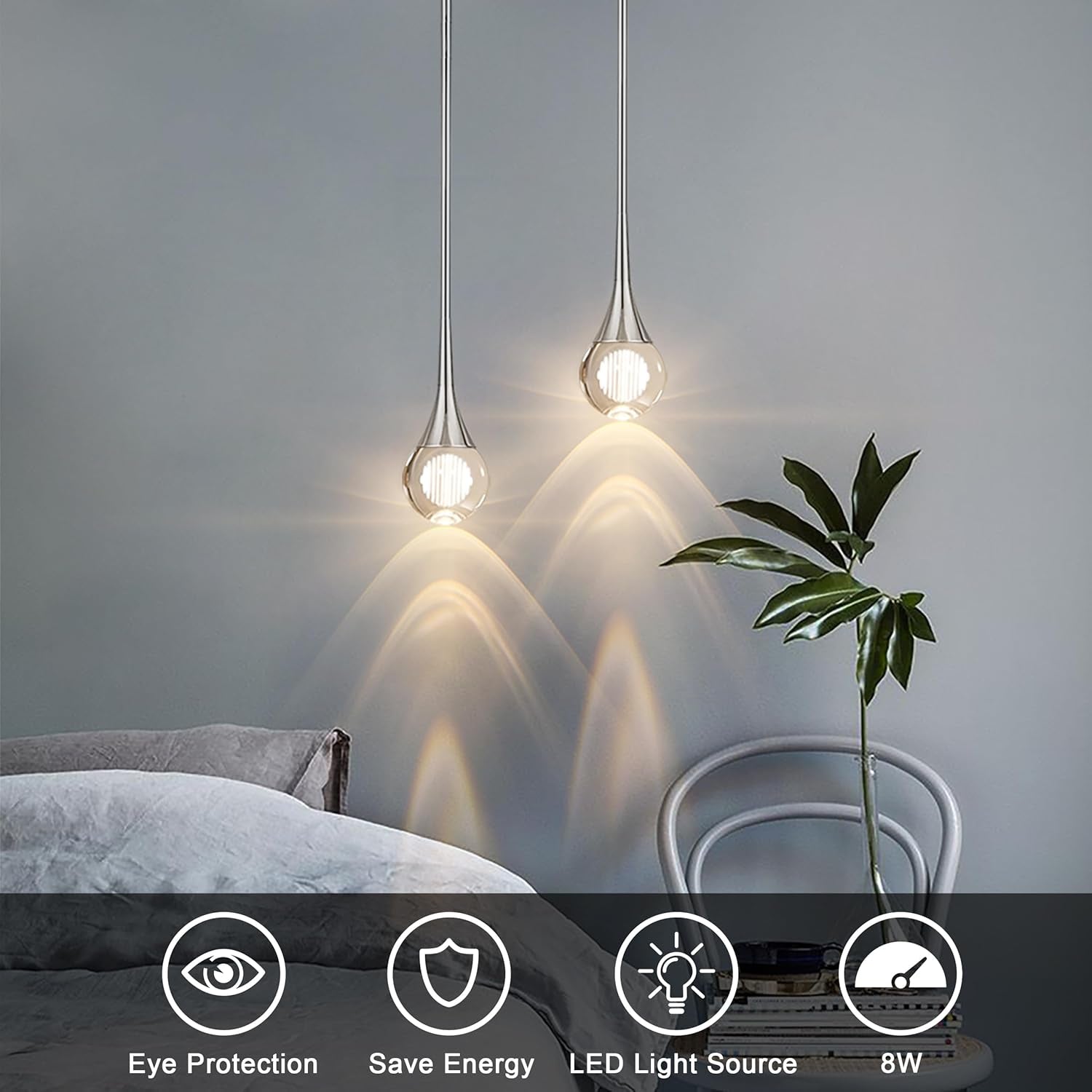 Modern Dimmable LED Teardrop Pendant Light for Home Decor