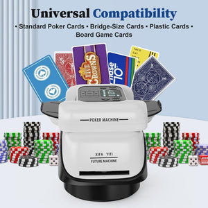 2-In-1 Automatic Card Shuffler & Dealer for 1-2 Decks Support 8 Players,Rechargeable Card Dealer Machine, Preset Games for Poker, UNO, Blackjack, Texas Hold'Em, Crazy Eights, Birthday Christmas Gifts