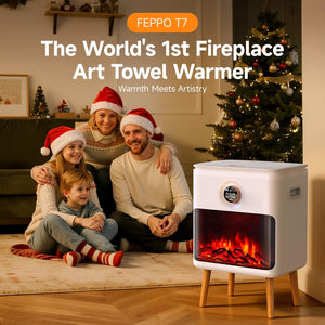 FEPPO Towel Warmer, 23L Large Capacity Luxury Towel Warmers for Bathroom with Hearthglow Display, Rotary Timer Control & LED Countdown, Fits 2 Large Towels, Bathrobes, Blankets, Pajamas