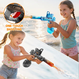 【Summer Must-Have】High-Powered Electric Water Shooter with LED Lights - 25-40Ft Water Gun for Kids & Adults, High Powered IP67 Waterproof,500Ml & 50Ml Water Tank, 1200Mah Rechargeable Battery