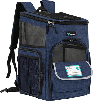 Dog Backpack Carrier, Airline Approved Cat Backpacks for Carrying Small Large Cats, Pet Carrier Back Pack, Ventilated Soft Sided for Travel, Hiking, Camping, Max 18 Lbs, Charcoal