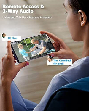 Rebluum Security Camera Wireless Outdoor 2K Solar Security Camera Battery Po...