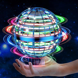 2025 Fly Ball Toy! Cosmic Gyrosphere with Cool LED, like Fidget Spinner, Mini Drone. Outdoor Gift for Children Ages 6-12