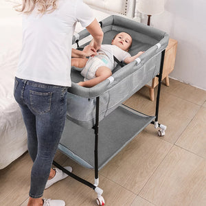 Baby Bassinet with Changing Table – Adjustable Infant Crib