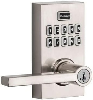 99170-002 Smartcode 917 Keypad Keyless Entry Traditional Residential Electronic Lever Deadbolt Alternative with Tustin Door Handle and Smartkey Security, Venetian Bronze