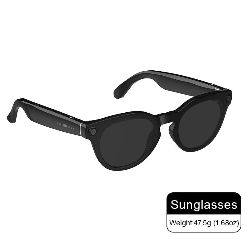 Smart Glasses with 8MP Camera, 1200P Video Recording Wearable Bluetooth Glasses, Lightweight Outdoor Sports Camera Sunglasses Supports Intelligent Image Recognition and Voice Assistant, Multifunctional Wireless Audio Eyewear Glasses Built-In Headphone