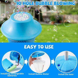 Electric Bubble Machine for Kids, 2-Speed Bubble Blaster with Lights & Music, over 15,000 Bubbles per Minute, Perfect for Outdoor Play & Party Fun
