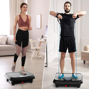 Tisscare Vibration Plate Whole Body Exercise and Pelaxation Machine Lymphatic Detox Device with Smart Screen Low Noise Max Weight 300Lb for Home Exercise Platform