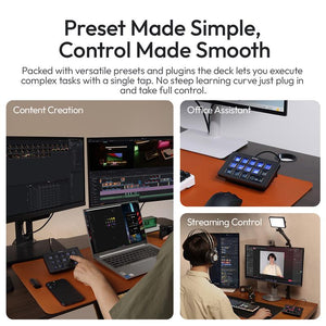 Ulanzi D200H Gaming Stream Controller,Control Pad, 7-In-1 Deck U-Studio Stream Controller Keyboard,With 14 LCD Keys, 13 Customizable Macro Keys Dock to Control Apps and Software, Trigger Actions in OBS, Twitch, Youtube, for Mac/Pc