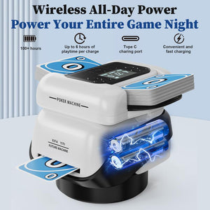 2-In-1 Automatic Card Shuffler & Dealer for 1-2 Decks Support 8 Players,Rechargeable Card Dealer Machine, Preset Games for Poker, UNO, Blackjack, Texas Hold'Em, Crazy Eights, Birthday Christmas Gifts