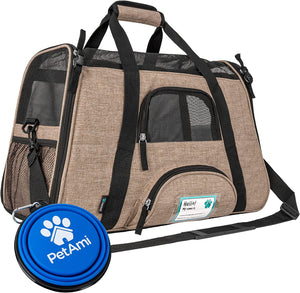 Airline Approved Pet Carrier for Cat, Soft Sided Dog Carrier for Small Dog, Cat Travel Supplies Accessories for Indoor Cat, Ventilated Pet Carrying Bag Medium Kitten Puppy, Large Heather Purple