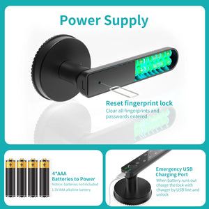 Smart Fingerprint Door Lock Biometric Keyless Entry Door Knob with Keypads by for Home