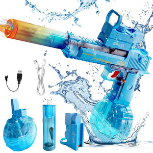 【Summer Must-Have】High-Powered Electric Water Shooter with LED Lights - 25-40Ft Water Gun for Kids & Adults, High Powered IP67 Waterproof,500Ml & 50Ml Water Tank, 1200Mah Rechargeable Battery