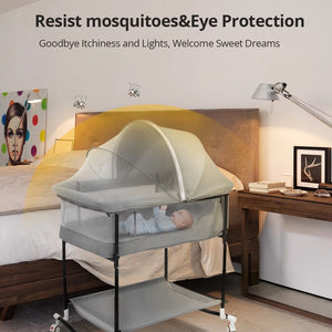 Baby Bassinet with Changing Table – Adjustable Infant Crib