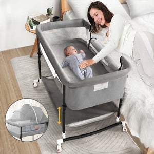 Baby Bassinet with Changing Table – Adjustable Infant Crib