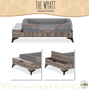 Wyatt Wooden Pet Bed with Mattress | Large to Extra Large Greenguard Gold Certified Dog Bed