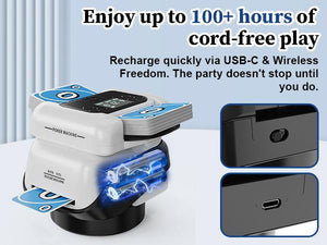 2-In-1 Automatic Card Shuffler & Dealer for 1-2 Decks Support 8 Players,Rechargeable Card Dealer Machine, Preset Games for Poker, UNO, Blackjack, Texas Hold'Em, Crazy Eights, Birthday Christmas Gifts