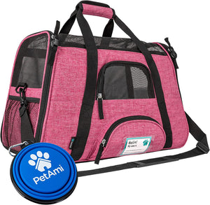 Airline Approved Pet Carrier for Cat, Soft Sided Dog Carrier for Small Dog, Cat Travel Supplies Accessories for Indoor Cat, Ventilated Pet Carrying Bag Medium Kitten Puppy, Large Heather Purple