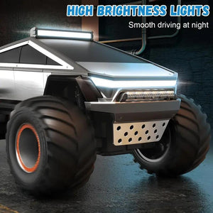 Cybertruck RC Toy Car 1:12 Scale – 4WD Monster Truck Style with LED Lights & Music, All-Terrain Off-Road Pickup with 2.4Ghz Remote Control Truck , Ideal Christmas Gift for Kids 6 and up Boys and Girls Cyber Metal Shell Off-Road RC Truc