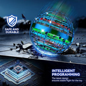 2025 Fly Ball Toy! Cosmic Gyrosphere with Cool LED, like Fidget Spinner, Mini Drone. Outdoor Gift for Children Ages 6-12