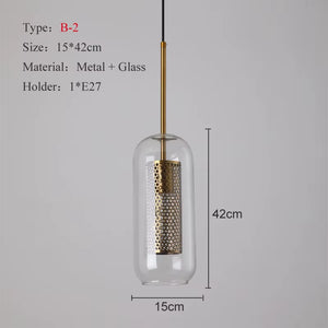Sliver Bronze Loft Modern Pendant Light Glass Ball Hanging Lamp Kitchen Light Fixture Dining Hanglamp Living Room Luminaire