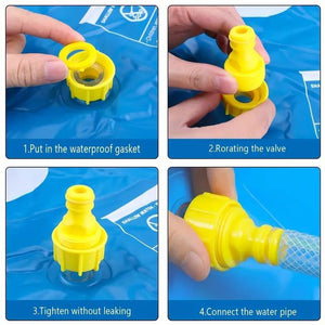 Inflatable Swimming Pool, Portable Swimming Pool with Water Sprinklers, Alphabet & Number Learning Mat, Summer Yard Lawn Play, Outdoor Play Area