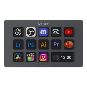 Ulanzi D200H Gaming Stream Controller,Control Pad, 7-In-1 Deck U-Studio Stream Controller Keyboard,With 14 LCD Keys, 13 Customizable Macro Keys Dock to Control Apps and Software, Trigger Actions in OBS, Twitch, Youtube, for Mac/Pc