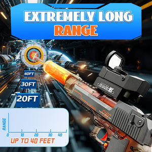 【Summer Must-Have】High-Powered Electric Water Shooter with LED Lights - 25-40Ft Water Gun for Kids & Adults, High Powered IP67 Waterproof,500Ml & 50Ml Water Tank, 1200Mah Rechargeable Battery