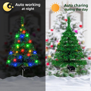 (4Pcs Sets of Solar Christmas Tree Lights) Holiday Decorations, Outdoor Courtyards, Gardens, Lawns, Small Path Lights, Atmosphere Lights