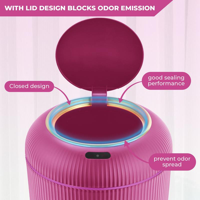 Pukomc Auto-Sensing Bin – Waterproof Nordic Design, Hygienic & Compact – Touchless Trash Can Automatic Trash Can Kitchen Trash Can