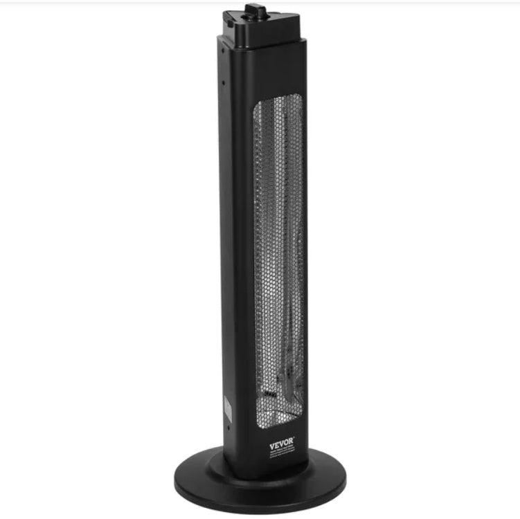 VEVOR Infrared Heater, 1500W Oscillation Electric Space Heater, Patio Heater W 2 Speeds  Timer, Outdoor Outdoor For Bedroom,Studio,Porch,Dining Room,Studio, Stand,31.5 In L, Black DUCA