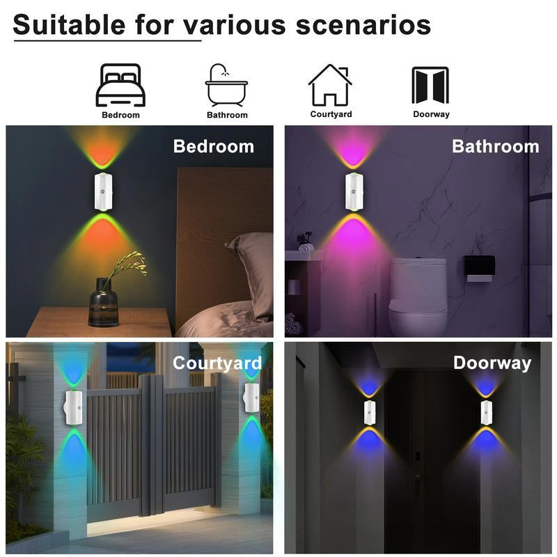 Under Cabinet Lights, Motion Sensor Night Light Indoor, Rechargeable 1500Mah LED, Auto-On Magnetic Dimmable Lamp, 7 Ambient Colors, Plug-Free Stick Anywhere Lighting for Bathroom, Bedroom, Kitchen, Stairs