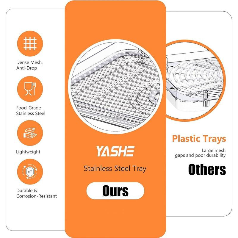 YASHE Food Dehydrator - 5 Trays with Smart Digital Control, 48H Timer & Energy Efficient Design | Perfect for Jerky, Fruit, Vegetables, Herbs & Dog Treats | Includes Recipe Book, Auto Shut-Off & Quiet Operation