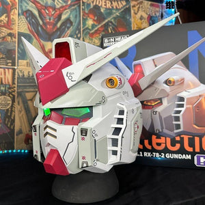 Gunpla Rx-78 Gundam BN Head Collection Action Figures with Base Wearable Robot Helmet Kits Models Cosplay Kids Boy Birthday Gift