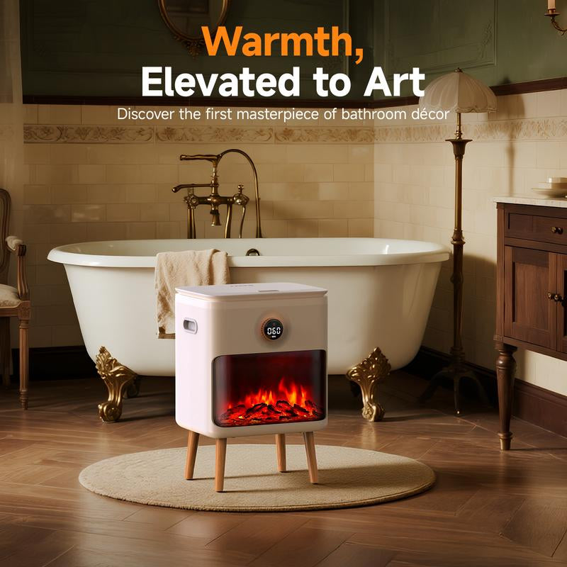 FEPPO Towel Warmer, 23L Large Capacity Luxury Towel Warmers for Bathroom with Hearthglow Display, Rotary Timer Control & LED Countdown, Fits 2 Large Towels, Bathrobes, Blankets, Pajamas