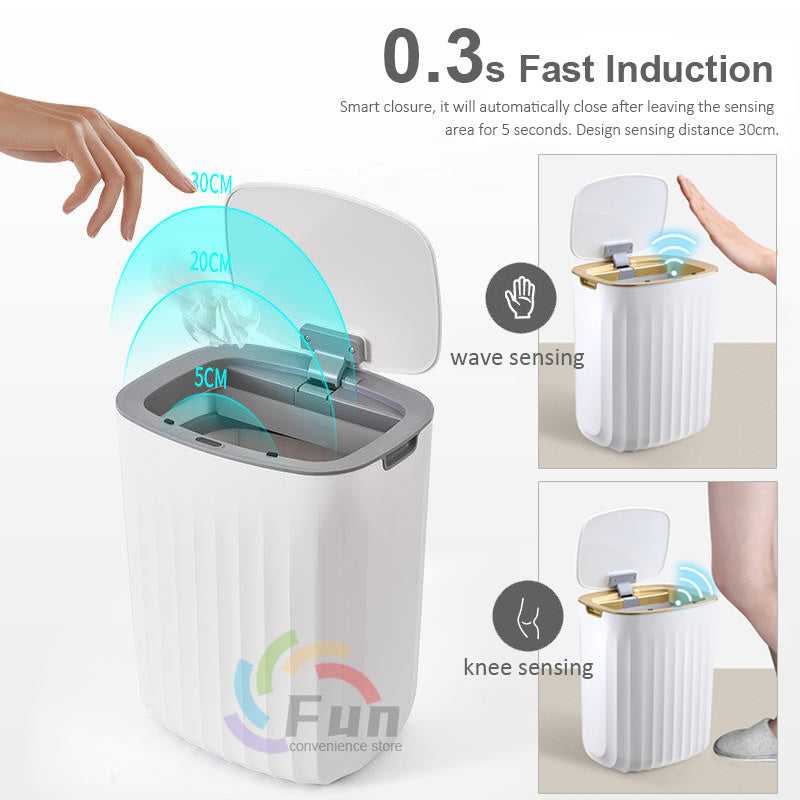 Smart Trash Can With Lid For Bedroom And Living Room Kitchen Storage Box Trash Can Induction Small Car Box Automatic Smart Dustbin Smart Trash Bin DUCA