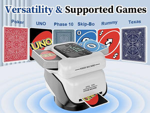 2-In-1 Automatic Card Shuffler & Dealer for 1-2 Decks Support 8 Players,Rechargeable Card Dealer Machine, Preset Games for Poker, UNO, Blackjack, Texas Hold'Em, Crazy Eights, Birthday Christmas Gifts