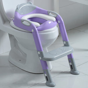 Potty Training Seat Ladder Girls,Toddlers Toilet Seat,Kids Stool (Rose Pink)
