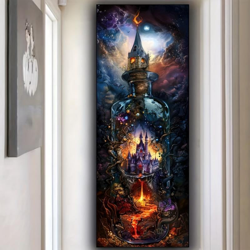 Night Castle Pattern DIY Diamond Arts Colorful Painting Kit without Frame, DIY 5D Diamond Arts Colorful Painting Kit, Wall Art Decor for Home Living Room Bedroom, Artwork, Home Decor, DIY Crafts, Diamond Art Kit