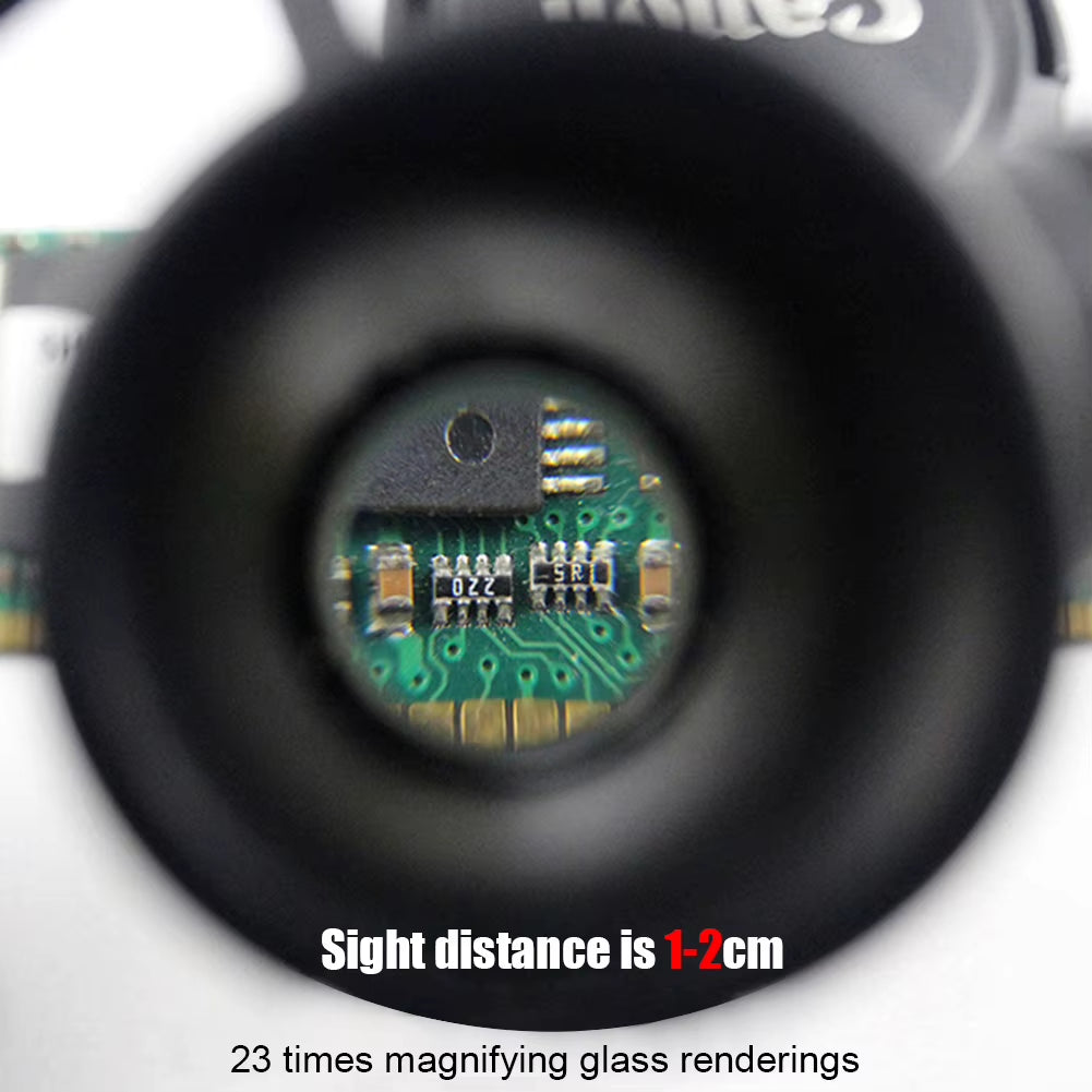 1-5PCS Magnifying Glass 8X/15X/23X Lens with 2 LED Light for Jewelers Watchmaker Repair Precision Work Magnifying Eyewear