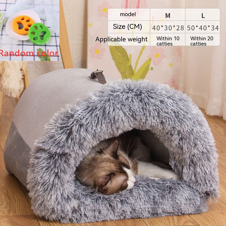 New Splice Portable Pet Nest Portable Autumn And Winter Warm Dog Nest Moisture-proof Long Fur Cat Nest Cross Border Pet Nest DUCA